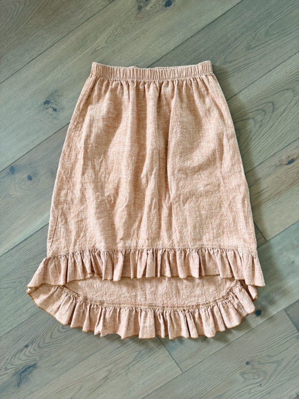 Goddess Gear Women’s Rust Ruffle-Hem Hi-Lo organic cotton and hemp Blend Skirt